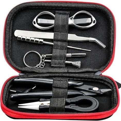 Kit d'outils 8 en 1 pour bobines en céramique, avec boîte de rangement, pinces en acier inoxydable, ciseaux, enrouleur, pince, tournevis, 15,5 x 10 x 3,2 cm (1/5)