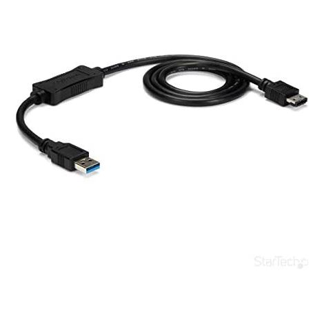 USB 3.0 to eSATA HDD/SSD/ODD 3ft Cable StarTech.com Câble adaptateur USB 3.0 vers eSATA de 91cm pour HDD / SSD / ODD - Câble USB 3.0 pour disque dur eSATA avec SATA 6Gb/s - M/F - Contrôleur de stockag (1/5)