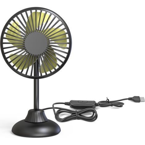 Mini ventilateur portable pour voiture, silencieux et puissant, avec 3 vitesses et une rotation à 360°. Idéal pour la voiture, la maison, le bureau et les voyages. (1/5)