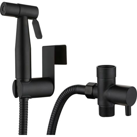 Douchette toilette multifonction en acier inoxydable – Pomme de douche 10 cm – Flexible 1,5 m – Pulvérisation jet puissant et brouillard – Hklffja (1/5)