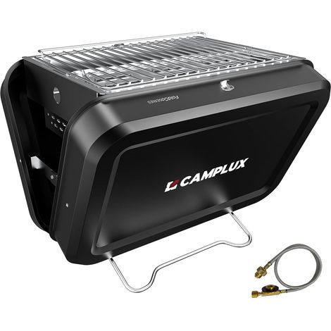 Barbecue Portable 2-en-1 Gaz Charbon Camping, FG16GB Grille 32x23,5 cm, 2 kW, Design Pliable Compact, pour Camping, Randonnée et Voyages (1/5)