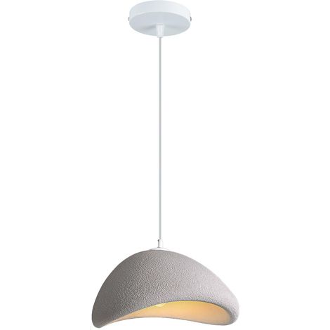 Lustre nordique créatif 30 CM suspension E27 abat‑jour pierre simulée réglable éclairage plafond gris pour salon chambre et salle à manger modèle B (1/5)