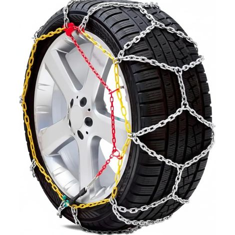 Catene da Neve in Metallo 9 mm Omologate TÜV e GS Onorm - Montaggio Rapido con Tensionatore Autobloccante per Auto, SUV e Furgoni (Misura 30)