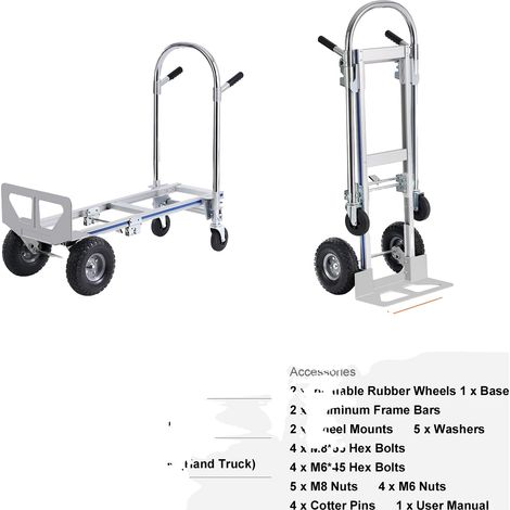 Chariot à main, robuste, design pliable, 800 lbs (1/2)
