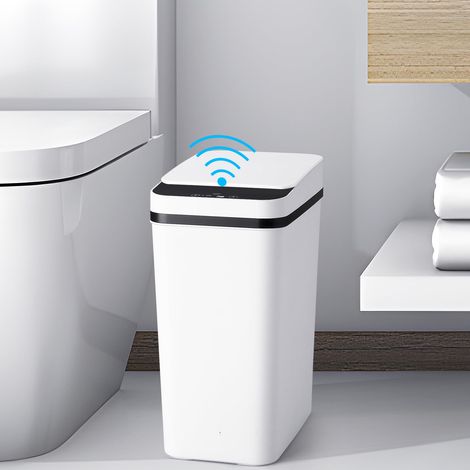 Poubelle intelligente, 12L, poubelle électrique, adaptée à la salle de bain, au salon, poubelle à capteur avec couvercle (1/5)