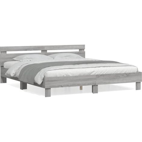Maison Exclusive - Giroletto Testiera Grigio Sonoma 180x200 cm Legno Multistrato