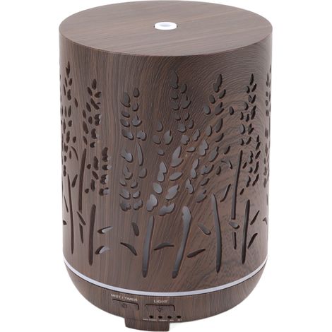 Diffuseur d'huiles essentielles 300 ml, aspect bois, 7 couleurs de lumière LED, silencieux, humidificateur, prise UE 100-240 V (1/5)