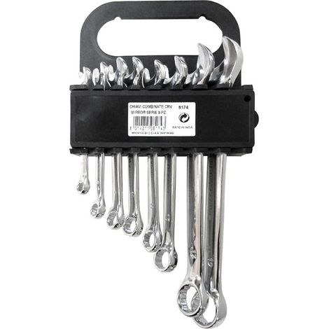 SERIE 8 CHIAVI COMBINATE MIRROR 8/19 MM CR VAN