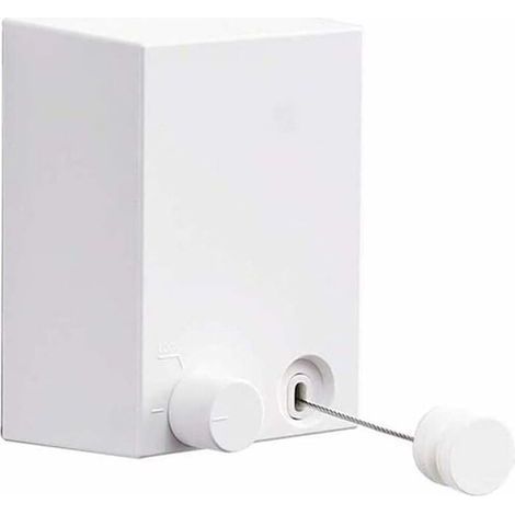 Support de séchage de blanchisserie fixé au Mur de Corde à Linge rétractable extérieure d'intérieur avec la Corde réglable de Corde en Acier de 4.2M / 13.8ft (Blanc) (1/5)