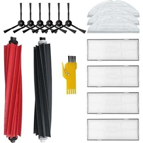 Accessoires pour roborock S8 S8+ Robot Aspirateur Pièces de Rechange 15 Packs 1 Jeu de brosses principales & 4 Filtres & 6 Brosses latérales et 3 Balais à Franges (1/4)