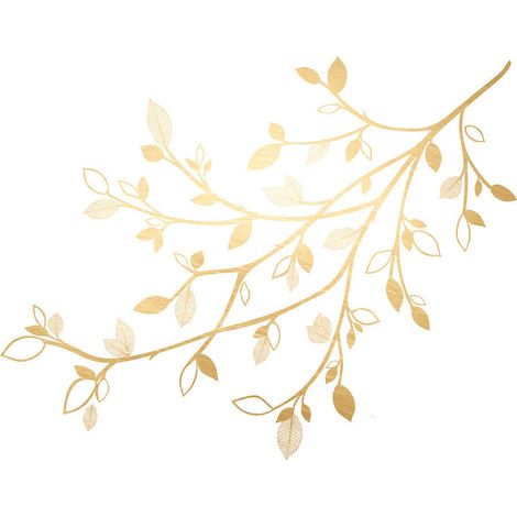 Stickers - Branches De Feuilles D'Or - Hauteur 92,71 cm (1/3)