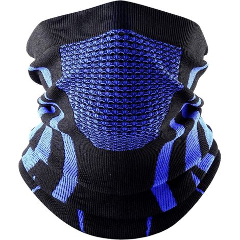 Tour de cou thermique bleu, masque facial coupe-vent, cagoule pour ski et snowboard (1/5)