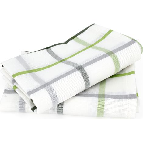 Lot de 2 torchons cuisine toile SQUARES LIN coton et lin