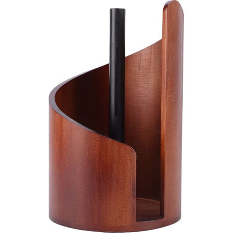 Porte-rouleau de papier essuie-tout en bois, style montagne, sur pied, pour cuisine et salle de bain (modèle 2). (1/5)