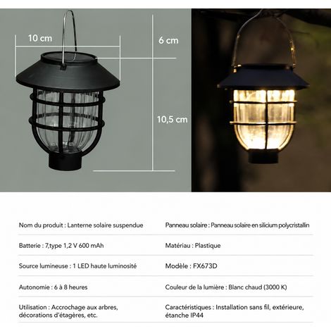 Lampe solaire LED pour clôture avec sangle de fixation 1 réf 2753 1 kg – Livraison gratuite