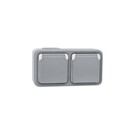 Doble base shucko superficie gris Legrand Plexo 069702