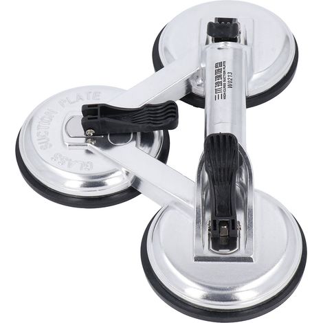Ventouse triple de levage, force horizontale de 170 kg, pour le verre, le marbre, le carrelage et les miroirs. (1/5)