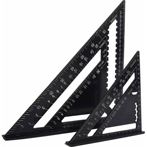 Equerre Menuisier Multifonctions 18cm et 30cm, Triangle Métal Aluminium Règle Équerre Trusquin Guide Raporteur Angle 45 90 Degres/Outillage Charpentier/Outil Traçage Guidage Menuiserie (1/5)