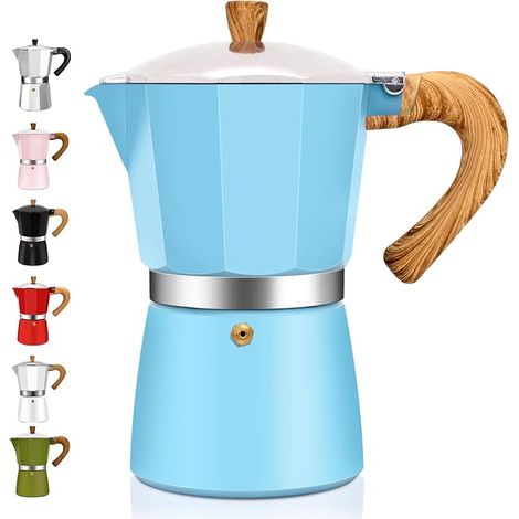 3 Tasse Aluminum Espresso Stovetop Moka Pot Express Coffee Maker Percolator Italian Classic Mocha Coffee Machine for Italian and Cuban Cafe Brewing for Home & Camping 150ml 5oz (1/5)