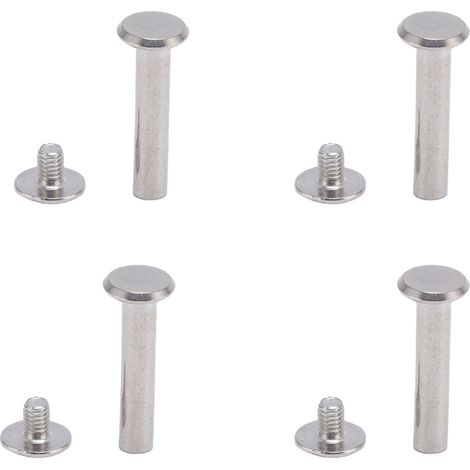 50 jeux de vis Chicago M3.5 4,5 x 22 x 9 mm à tête plate ronde en acier inoxydable, rivets pour travaux du cuir et vêtements (1/5)