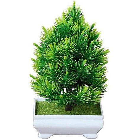 Künstliche Topfpflanzen – Plastikblumentopf – Dekoration für drinnen und draußen – Zuhause, Balkon oder Büro – Grün