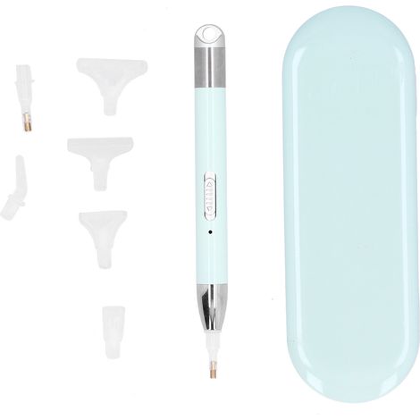 Stylo perforateur lumineux rechargeable USB, outil de broderie diamant avec boîte de rangement vert (1/5)