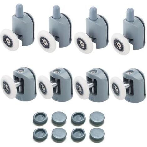 Roulette Porte Coulissante Douche 8 Pièces Roulettes pour Porte de Douche 23mm Douche pour Salle de Bain, 4 Supérieures et 4 Inférieures NPTERBL (1/5)