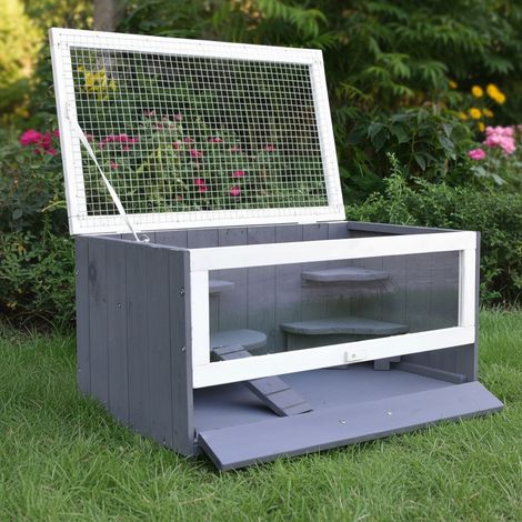 Cage en bois cage à hamster cage à souris cage à rats clapier enclos volière à rongeurs bois naturel enclos pour petits animaux (1/5)