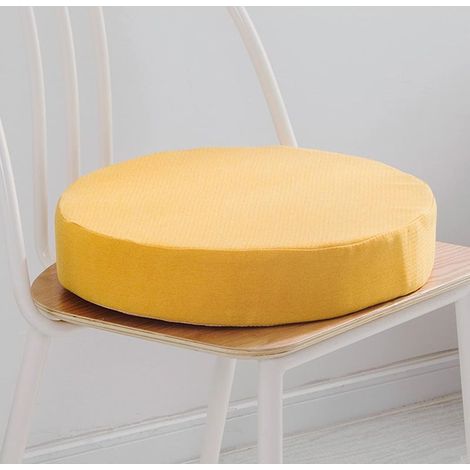 Round seat cushions for dining room, kitchen, and garden chairs removable cover with zipper suitable for indoor and outdoor use, e.g., living room, patio, office, and shop 40 x 40 x 5 cm yellow (1/5)