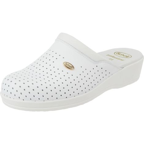 Scholl Clog Backguard, Zoccoli Sanitari Medicali Donna, Bianco, 41 EU