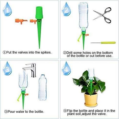 Kit d'irrigation goutte à goutte automatique - 12 goutteurs réglables - Arrosage de jardin (1/5)