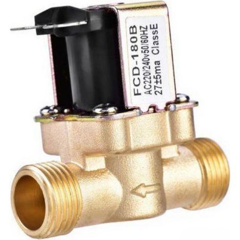 Válvula solenoide para entrada de agua (normalmente cerrada), G1/2 NC, latón, 220/240 V CA (1/5)