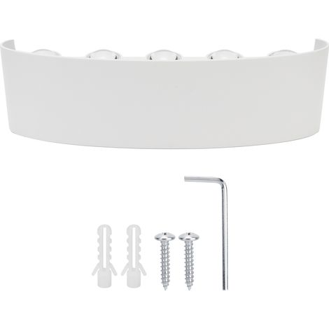 Applique murale LED imperméable 10W, 10 LED, blanc aluminium – pour décor intérieur/extérieur AC85-265V lumière chaude (kit complet avec outils)