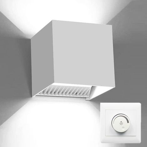applique murale carrée LED extérieure moderne - lumière avec variateur dimmable 1pcs 12W blanche (1/5)