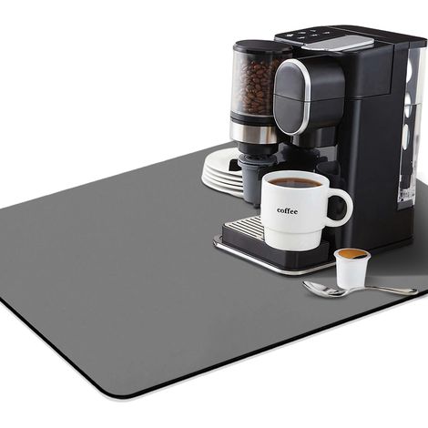 Tapis Absorbant pour Machine à Café, 5040CM Tapis Vaisselle Diatomite, Tapis Vaisselle Convient Aux Comptoirs de Cuisine, Sèche-Couverts, Machines à Café, Animaux Domestiques (Gris Foncé) (1/5)