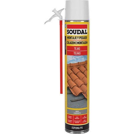 Mousse Pu Pour Tuiles Manuel Grise 750ml Soudal (1/2)