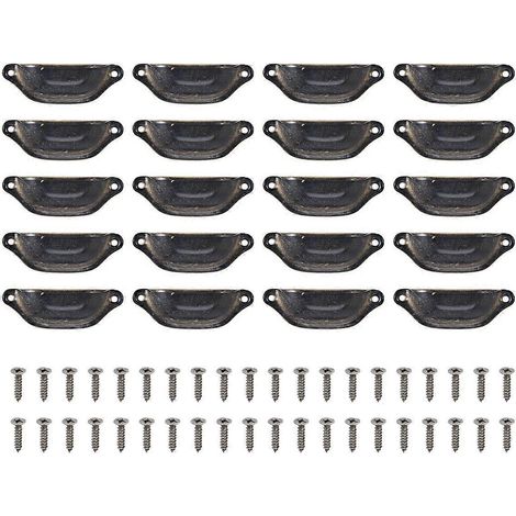Lot de 20 poignées de porte en fer forgé, forme coquille, 9,7 cm x 3,5 cm (1/5)