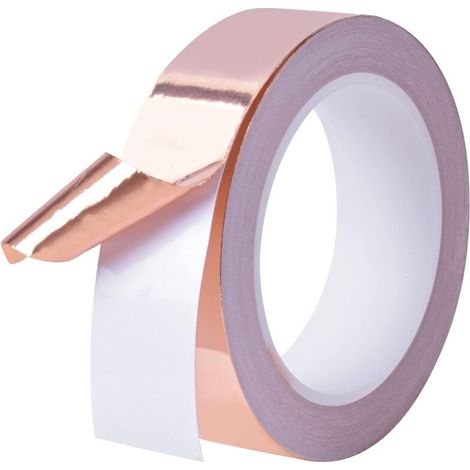 Ruban de Feuille Cuivre 20m x 30mm, Double Face Conducteur, Blindage EMI, Pour Réparations Électriques et Repoussant Les Vis Sans Fin