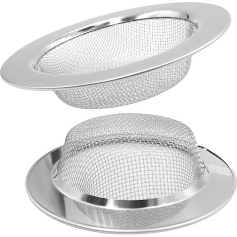 2 unités Filtre Evier Cuisine Universel Retient Cheveux et Résidus 7 7 cm Passoire Evier métal (1/5)