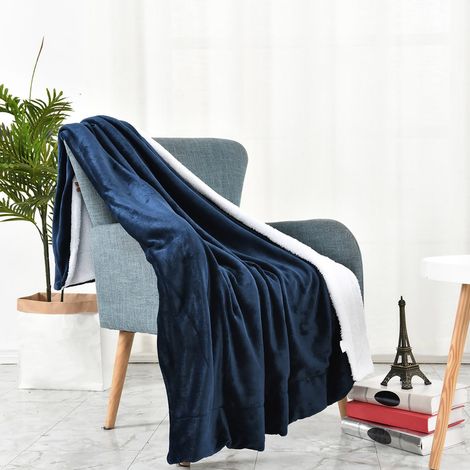 Couverture Double - Flanelle Épaisse En Polyester - 160 x 130 cm - Pour Canapé Lit Extérieur - 1 Pièce (1/5)