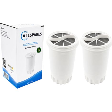 Filtro de agua AllSpares (2 unidades) compatible con todas las jarras de agua Zerowater. Filtro de repuesto para, por ejemplo, ZW-5317 y ZR-017 (filtros PFAS). (1/5)
