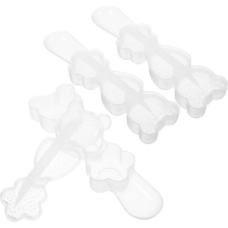 Moules à sushis en plastique transparent, ensemble de 4 moules à boulettes de riz à motifs à faire soi-même (1/5)