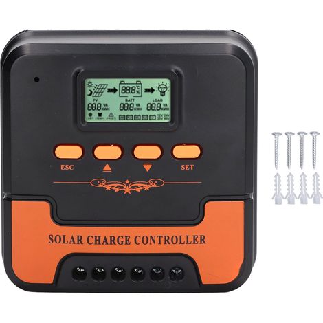 Régulateur de charge solaire MPPT 12V/24V 20A CM-D20 avec écran LCD, sortie USB 5V 3A, contrôleur de batterie solaire intelligent (1/5)