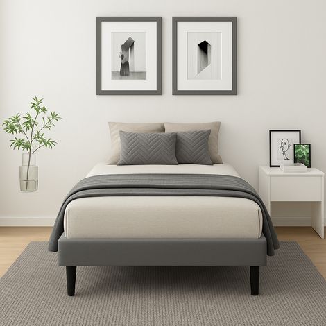 Somier 70x190 - 20 cm - Desmontable - 13 Listones - Montaje Rápido y Fácil - Funda Lavable - Confort Óptimo - Gris Opalo
