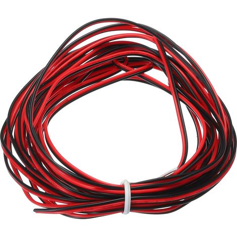 Fil Parallèle en PVC de 28 AWG Longueur de 14,8 Pieds Rouge Noir (1/5)