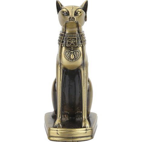 Statue de chat égyptien antique en métal, figurine décorative pour maison, ornement de bureau. (1/5)