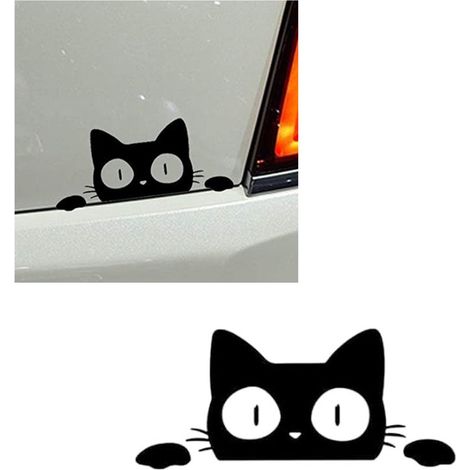 Autocollant pour voiture de sport Motif chat Autocollant adhésif créatif pour carrosserie 1 pièce Décoration automobile (1/3)