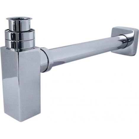 Bernstein – Siphon 3060 eckig für Waschbecken – Messing verchromt – genormte Anschlüsse – für moderne Badezimmergestaltung (1/3)