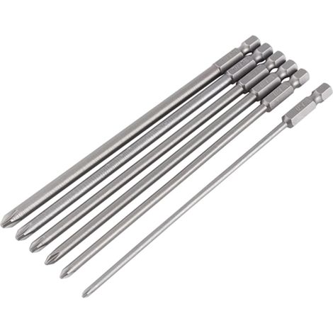 PH1 PH2 150mm Magnetic Phillips Screwdriver Bits for Manual Screwdriver and Electric Screwdriver 1/4 Inch Shank Compatible with Professional Tools (6 Pieces) (1/5)