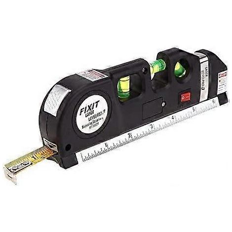 Niveau laser, laser + échelle de 15 cm + mètre ruban de 250 cm, 3 niveaux à bulle, outil de mesure (1/5)